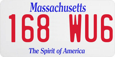 MA license plate 168WU6