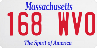 MA license plate 168WV0