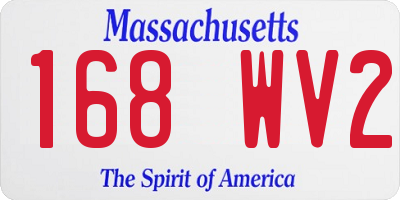 MA license plate 168WV2