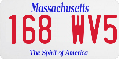 MA license plate 168WV5