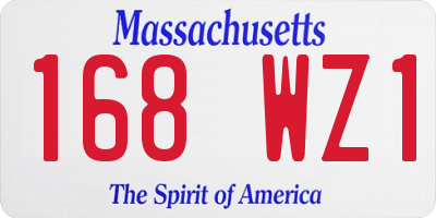 MA license plate 168WZ1