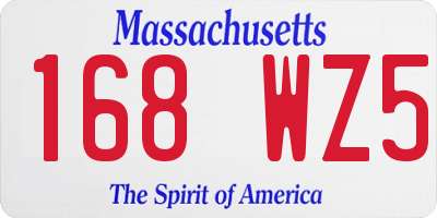 MA license plate 168WZ5