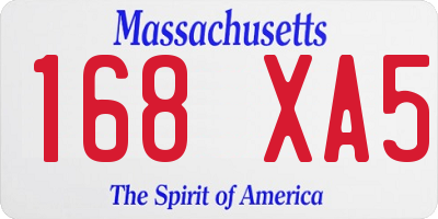 MA license plate 168XA5