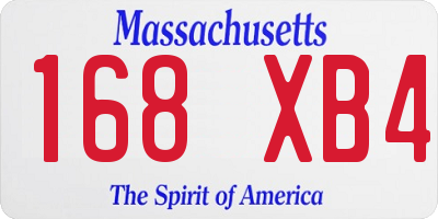 MA license plate 168XB4