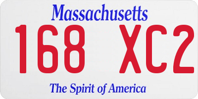 MA license plate 168XC2