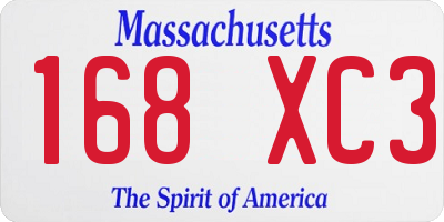 MA license plate 168XC3
