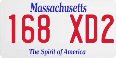 MA license plate 168XD2