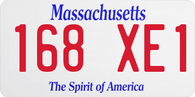 MA license plate 168XE1