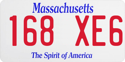 MA license plate 168XE6