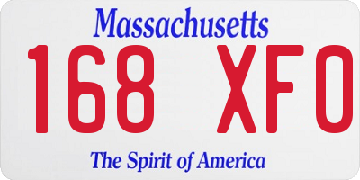 MA license plate 168XF0