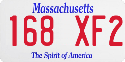 MA license plate 168XF2