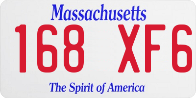 MA license plate 168XF6