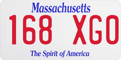 MA license plate 168XG0