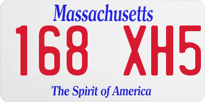 MA license plate 168XH5