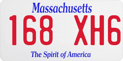 MA license plate 168XH6