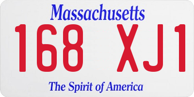 MA license plate 168XJ1