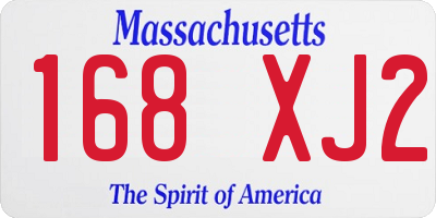 MA license plate 168XJ2