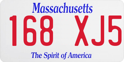 MA license plate 168XJ5