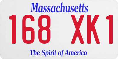 MA license plate 168XK1