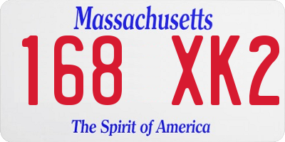 MA license plate 168XK2