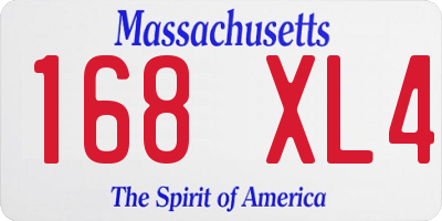 MA license plate 168XL4
