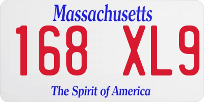 MA license plate 168XL9