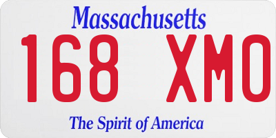 MA license plate 168XM0