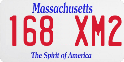 MA license plate 168XM2