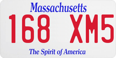 MA license plate 168XM5