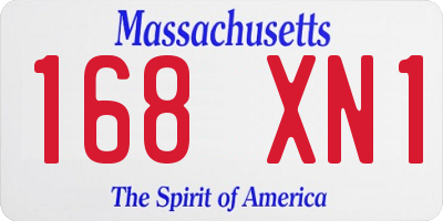 MA license plate 168XN1