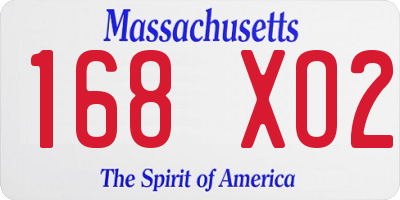 MA license plate 168XO2