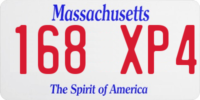 MA license plate 168XP4