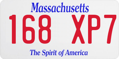 MA license plate 168XP7