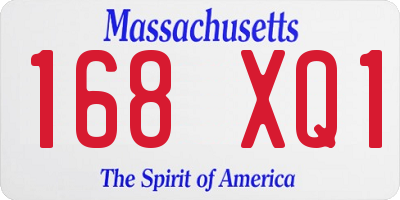 MA license plate 168XQ1