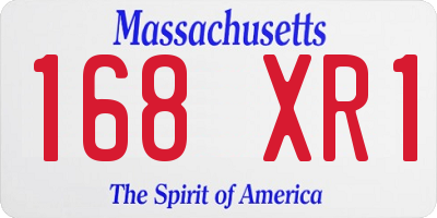 MA license plate 168XR1