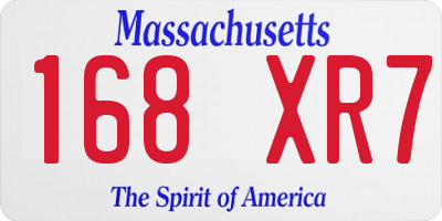 MA license plate 168XR7