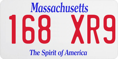 MA license plate 168XR9