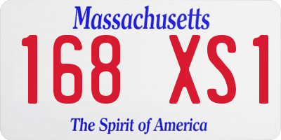 MA license plate 168XS1