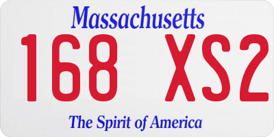 MA license plate 168XS2