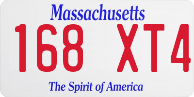 MA license plate 168XT4
