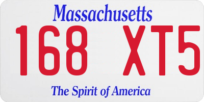 MA license plate 168XT5
