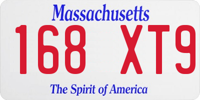 MA license plate 168XT9