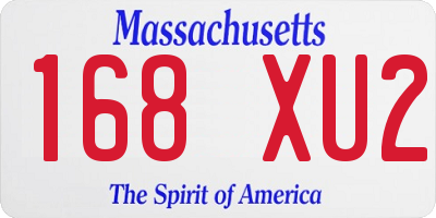 MA license plate 168XU2