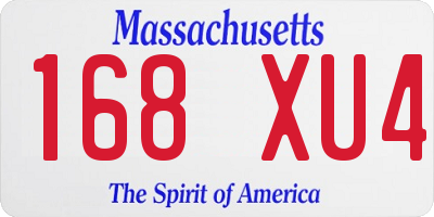 MA license plate 168XU4
