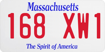MA license plate 168XW1