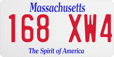MA license plate 168XW4