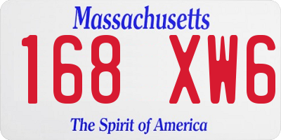 MA license plate 168XW6
