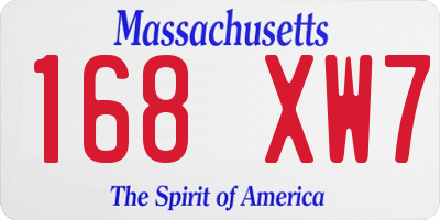 MA license plate 168XW7