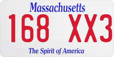 MA license plate 168XX3