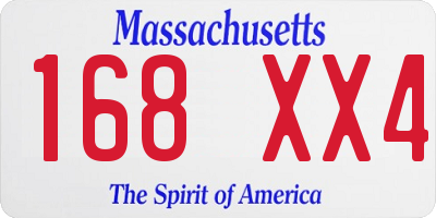 MA license plate 168XX4